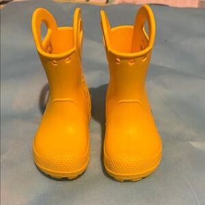 CROCS Bright Yellow Kids Rain Boots